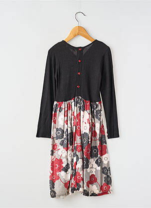 Rochie midi croială evazată mâneci lungi negru POMME FRAMBOISE fată