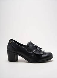 Mocasini țesătură satinată toc de 4 la 6 cm negru ENVAL SOFT femme