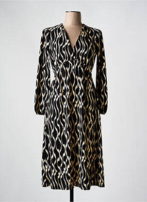 Rochie midi imprimeu fantezie mâneci lungi negru SURKANA femeie