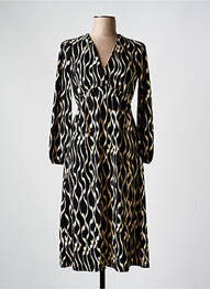 Rochie midi imprimeu fantezie mâneci lungi negru SURKANA femme