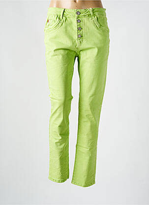 Pantalon slim buzunare verde KAROSTAR femeie