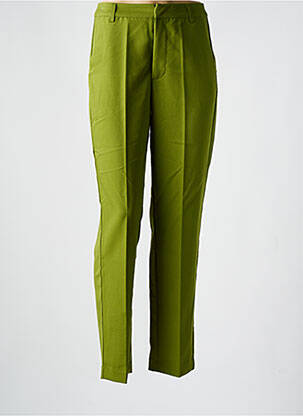 Pantalon chino țesătură poplin talie înaltă verde KAFFE femeie