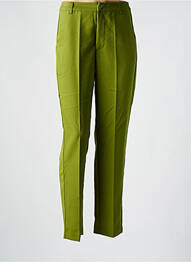 Pantalon chino țesătură poplin talie înaltă verde KAFFE femeie