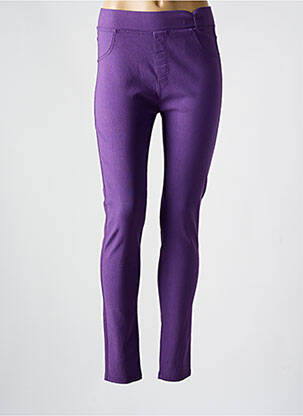 Pantalon slim talie înaltă talie înaltă violet CHRISTY femeie