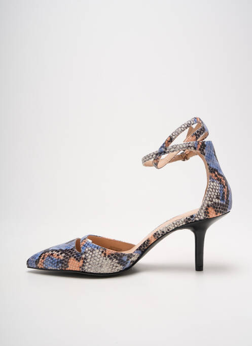 Pantofi cu toc albastru WHAT FOR femeie