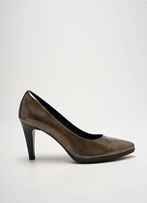 Pantofi cu toc material neted toc de 7 la 9 cm maro KARSTON femeie