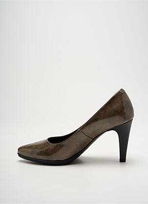 Pantofi cu toc material neted toc de 7 la 9 cm maro KARSTON femeie