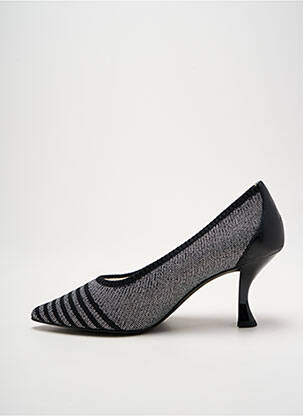 Pantofi cu toc țesătură satinată toc de 4 la 6 cm argintiu WHAT FOR femeie