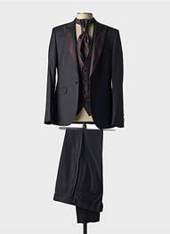 Costume de ceremonie închidere cu fermoar sub clapetă cu cârlig negru EMPIRE DU MARIÉ homme