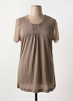 Tunică mâneci scurte maro MYBC femeie