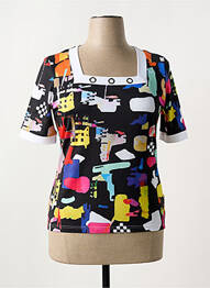 Tricou imprimeu fantezie mâneci scurte negru OLIVIER PHILIPS femeie