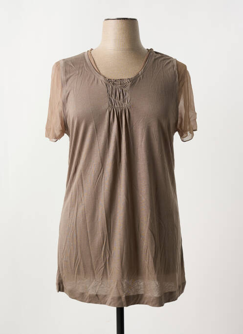 Tunică mâneci scurte maro MYBC femeie