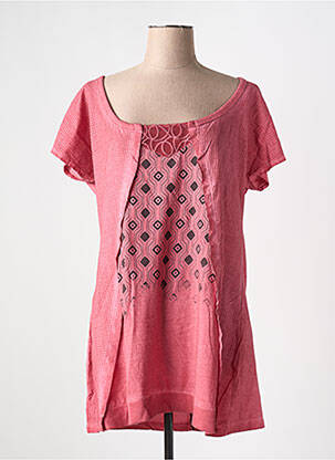 Tricou elasticitate mâneci scurte roz ANGELS NEVER DIE femeie