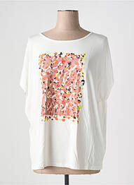 Tricou serigrafie flockată mâneci scurte alb S.OLIVER femme