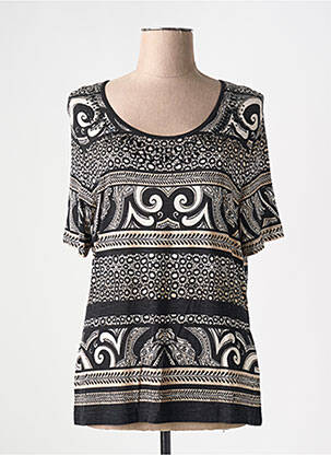 Tricou imprimeu fantezie mâneci scurte negru GERRY WEBER femeie