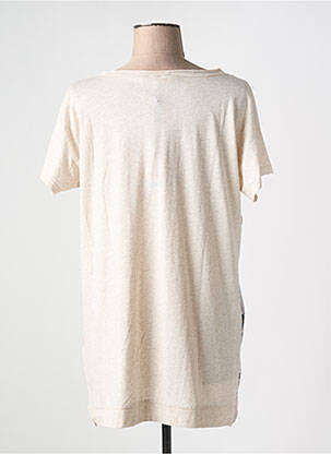 Tricou guler rotund mâneci scurte bej LA FEE MARABOUTEE femeie