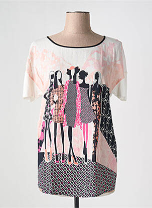 Tricou imprimeu fantezie mâneci scurte bej GERRY WEBER femeie