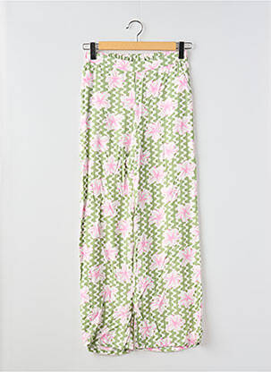 Pantalon drept croială dreaptă talie elastică verde ROXY fată