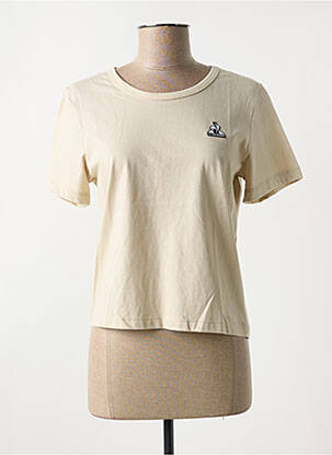 Tricou croială cambrată mâneci scurte bej LE COQ SPORTIF femeie