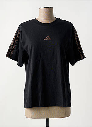 Tricou croială cambrată mâneci scurte negru ADIDAS femeie