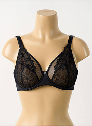 Sutien efect material satinat sutien cupe întregi cu decolteu înalt negru MAISON LEJABY femeie