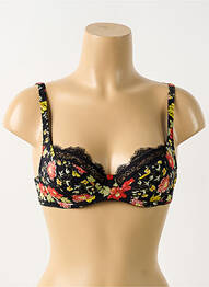 Sutien efect material satinat sutien cupe întregi cu decolteu înalt negru ANTIGEL femme