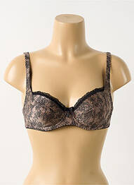 Sutien efect material satinat sutien cupe întregi cu decolteu înalt maro ANTIGEL femme