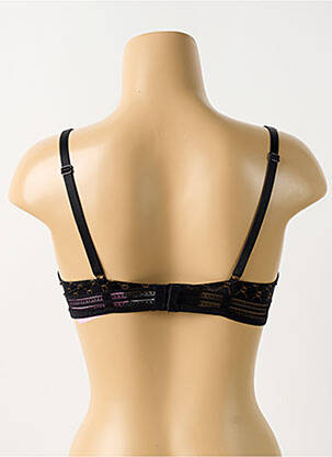Sutien efect material satinat sutien cupe întregi cu decolteu înalt negru ANTIGEL femeie