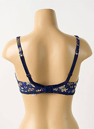 Sutien efect material satinat sutien cupe întregi cu decolteu înalt albastru ANTIGEL femme