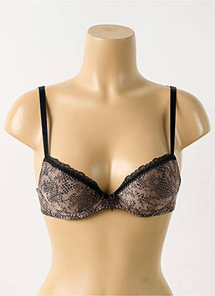 Sutien efect material satinat top sutien push-up maro ANTIGEL femeie