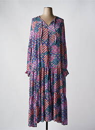 Rochie lungă mâneci lungi mâneci lungi albastru OCTAVIE & LEONIE femme