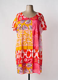 Rochie midi imprimeu floral mâneci scurte roz AGATHE & LOUISE femeie