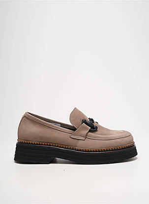 Mocasini vârf rotund toc de 4 la 6 cm bej BUENO femeie