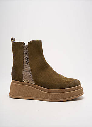 Botine/ghete țesătură satinată toc de 4 la 6 cm verde MINKA DESIGN femeie