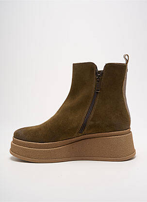 Botine/ghete țesătură satinată toc de 4 la 6 cm verde MINKA DESIGN femeie