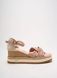 Sandale/pantofi decupați material neted toc de 4 la 6 cm roz KANNA femme