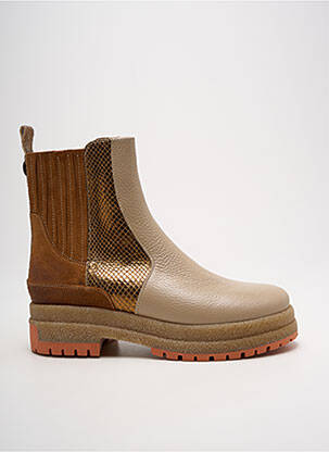 Botine/ghete material neted toc de 4 la 6 cm bej MINKA DESIGN femeie