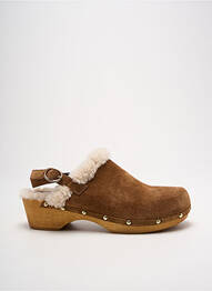 Mulete/saboți nubuc toc de 4 la 6 cm maro ANAKI femme
