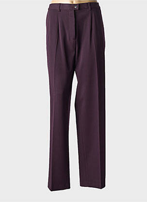 Pantalon drept închidere cu fermoar sub clapetă cu nasturi violet KIPLAY femeie