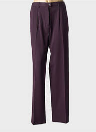 Pantalon drept închidere cu fermoar sub clapetă cu nasturi violet KIPLAY femme