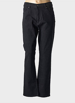 Pantalon drept închidere cu fermoar sub clapetă cu nasturi negru LCDN femeie