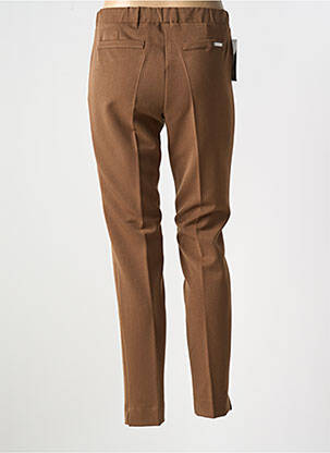 Pantalon slim talie elastică maro QUATRE VINGT JOURS femeie