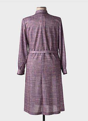 Rochie midi imprimeu fantezie mâneci lungi violet VALMODE femeie