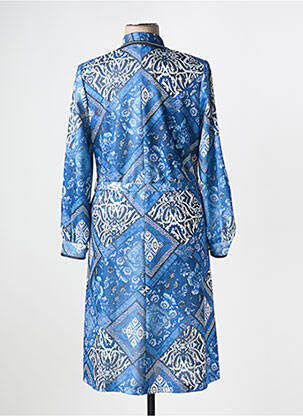 Rochie midi imprimeu fantezie mâneci lungi albastru VALMODE femeie