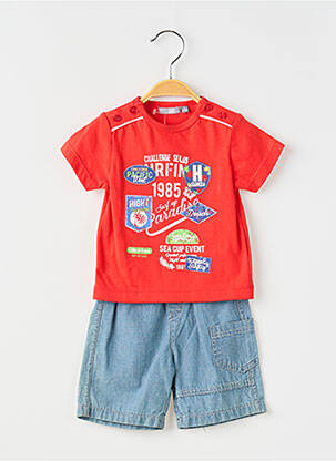 Set șort roșu PETITES CANAILLES băiat