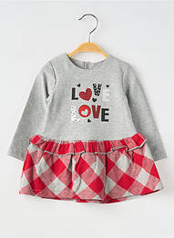 Rochie midi căptușeală mâneci lungi gri BABY BOOM fille