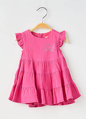 Rochie midi căptușeală mâneci scurte roz BABY BOL fată