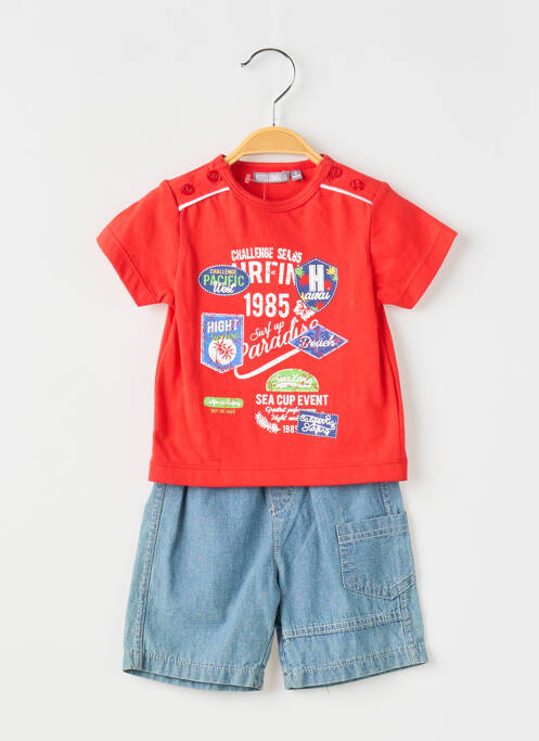 Set șort roșu PETITES CANAILLES băiat