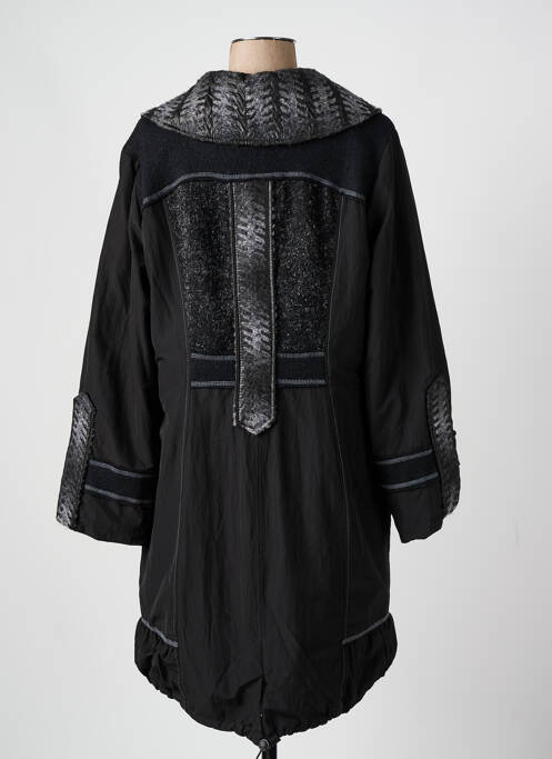 Palton lung negru QUATRE VINGT JOURS femeie