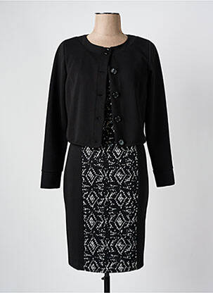 Set rochie tip jachetă lejeră negru QUATRE VINGT JOURS femeie